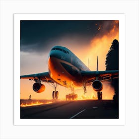 Airplane On Fire (40) Art Print