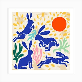 Rabbits In The Sun Art Print