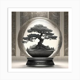 Bonsai Tree In A Glass Ball Art Print