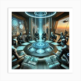 A Sci Fi Depiction Of Harmony Operatives As Expert Negotiators Art Print