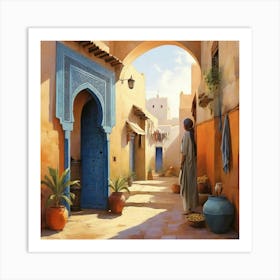 Alleyway In Morocco art print Art Print