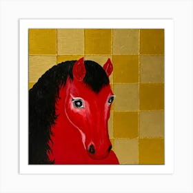 Red Horse Art Print