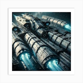 Cascade Sovereignty Scifi Poseidon Dreadnought Artillery Art Print