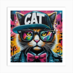 Cat Graffiti Art Print