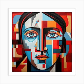 Abstract Of A Woman,A painting of a woman's face Art Print