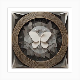 Butterfly In A Circle 2 Art Print