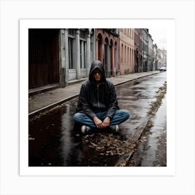 Man In A Raincoat Art Print