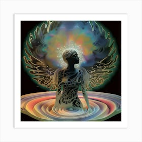 Woman coming out of a portal, Surreal, Cool, artwork print, "Freedom From Society" Art Print