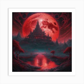 612226 Blood Moon Anchoring A Subtle Landscape In A Symme Xl 1024 V1 0 Art Print