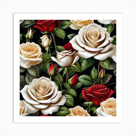 Roses Wallpaper 2 Art Print