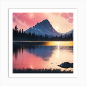 Sunset In The Mountains Art Print