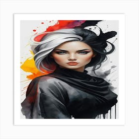 Girl With White Hair Art Print