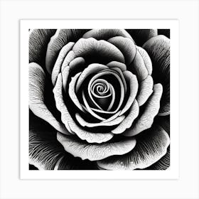 Black And White Rose 5 Art Print