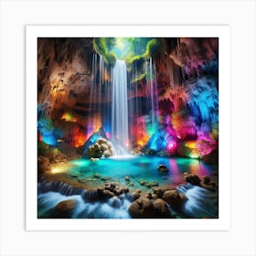 Waterfall In The Cave Art Print