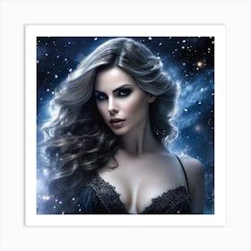 Gothic Beauty in Space Art Print