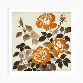 Orange Roses Art Print