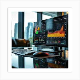 Dashboard Displaying Key Indicators For Financial Performance Line Charts Showcasing Quarterly Grow (1) 2 Art Print