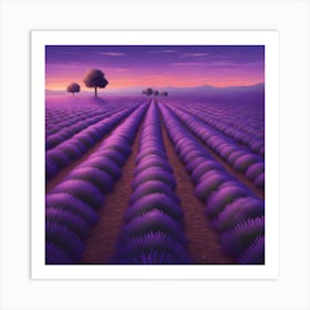 Lavender Field 1 Art Print