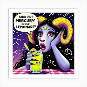 Aries Mercury in Lemonade Art Print