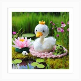 Amigurumi, Swan Art Print