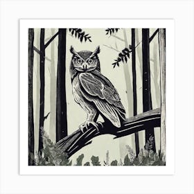 Owl In The Woods 1 Art Print