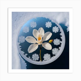 Flowers In The Snow 1 Art Print