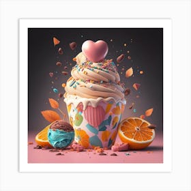 Cupcake - 3d Illustration Art Print