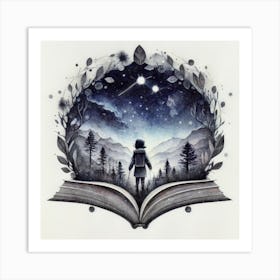 Open Book Art Print