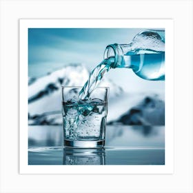 Water Pouring Into A Glass Art Print