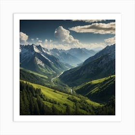 Depict Valleys Filled With Clouds. Art Print