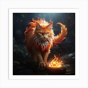 Fire Cat 1 Art Print