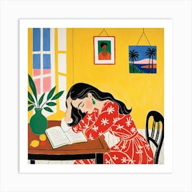 Woman Reading A Book 25 Art Print