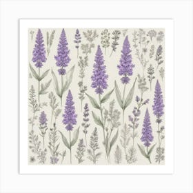 Lavender Flowers Art Print