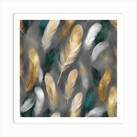 Gold Feathers 1 Art Print