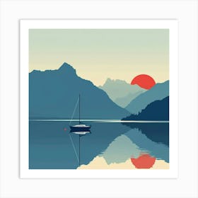 Sunset In The Mountains 3 Art Print