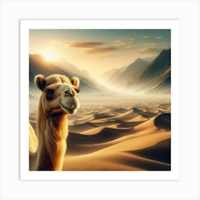 Camel In The Desert Art Print