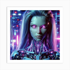 Cyborg Girl Art Print