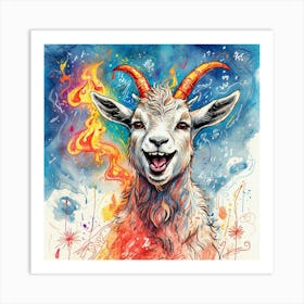 Goat With Horns 23 Art Print