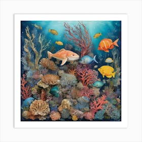 Coral Reef Painting 1 Art Print