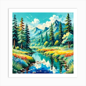 Landscape Painting 3 Art Print