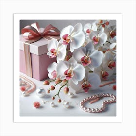 Orchids And Pearls Art Print