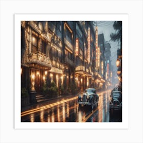 City At Night 1 Art Print