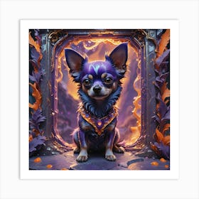 Chihuahua In Purple Art Print