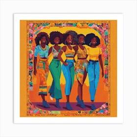 Four Beautiful Women Art Print