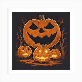 Halloween Pumpkins Art Print