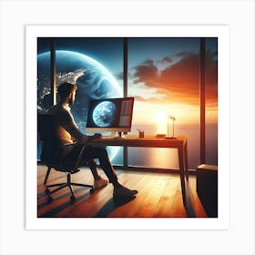 Computer - Computer Stock Videos & Royalty-Free Footage Art Print