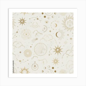 Gold Starry Sky Art Print