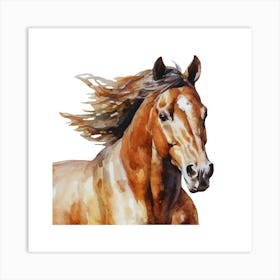 Horse Watercolor Painting.uk Art Print