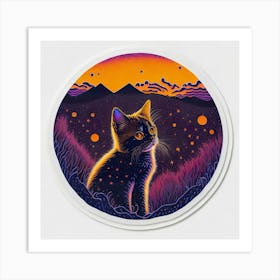 Cat Colored Sky (125) Art Print