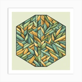 Geometric Art Bamboo leafs Art Print